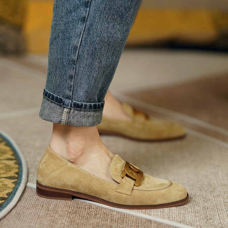 Suede Leather Women Loafers Sp - Casual Sandal Leather review and price