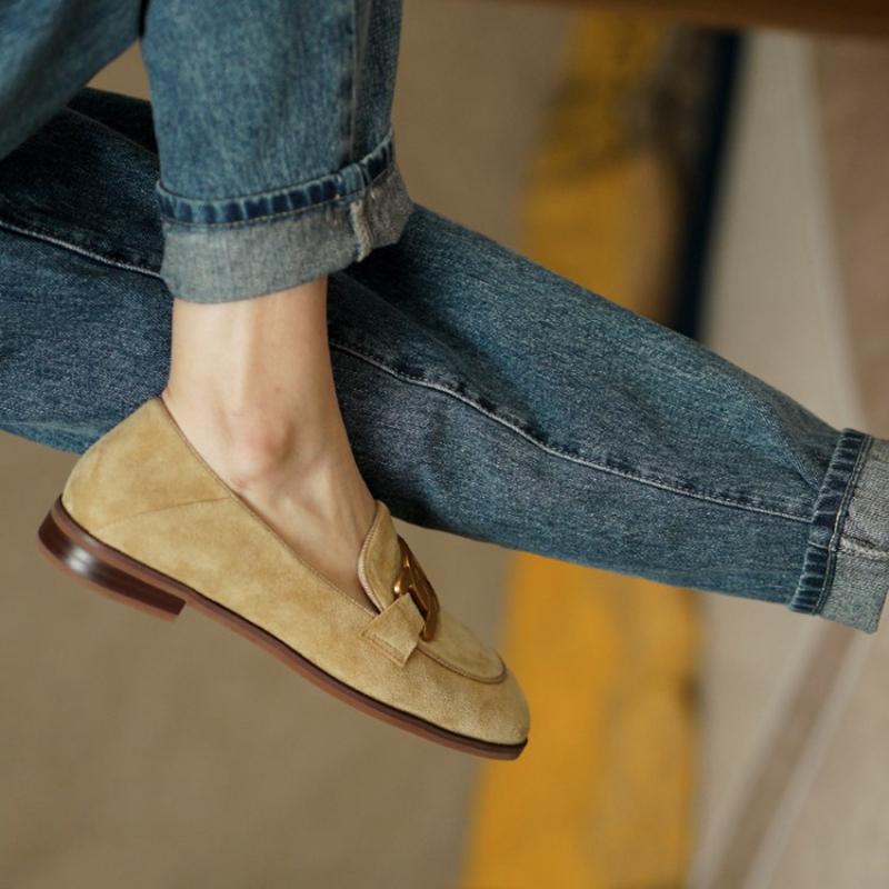 Suede Leather Women Loafers Sp - Casual Sandal Leather review and price