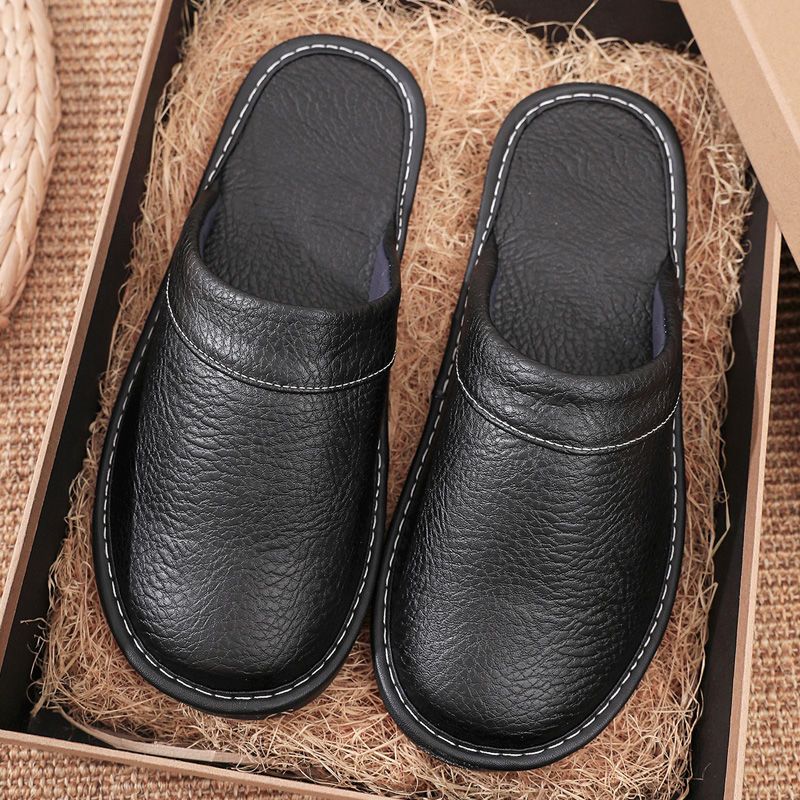 Home Leather Slippers Men and  - Flip Flop Leather Men review and price