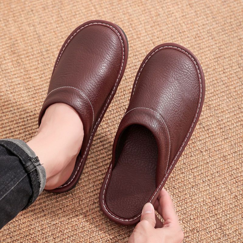 Home Leather Slippers Men and  - Flip Flop Leather Men review and price